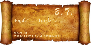 Bogáti Teréz névjegykártya