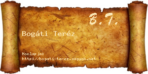 Bogáti Teréz névjegykártya